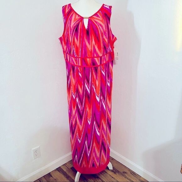 NWT Catherines Multi-Colored Maxi Dress Size 1X - Picture 2 of 11